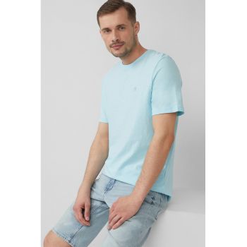 Tricou din bumbac cu decolteu la baza gatului