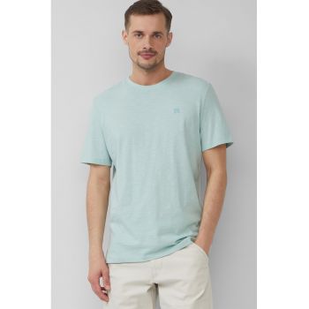 Tricou din bumbac cu decolteu la baza gatului