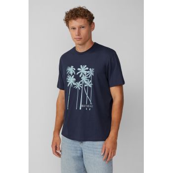 Tricou din bumbac cu model tropical