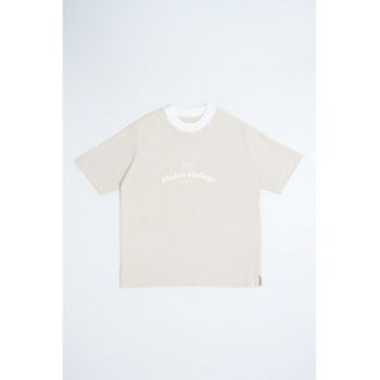 Tricou lejer cu guler contrastant