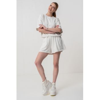 Tricou supradimensionat cu snur in talie