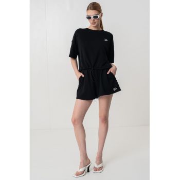 Tricou supradimensionat cu snur in talie