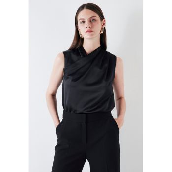 Bluza crop din satin
