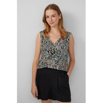 Bluza fara maneci cu decolteu in V