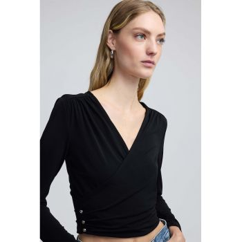 Bluza uni cu decolteu in V