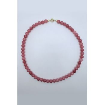 Colier placat cu aur de 14K - cu jad