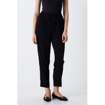Pantaloni crop cu talie ajustabila