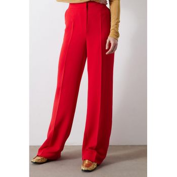 Pantaloni cu talie inalta si croiala ampla