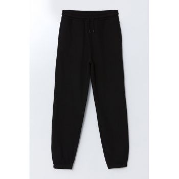 Pantaloni de trening din amestec de bumbac cu snur in talie