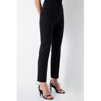 Pantaloni din amestec de lana cu buzunare laterale