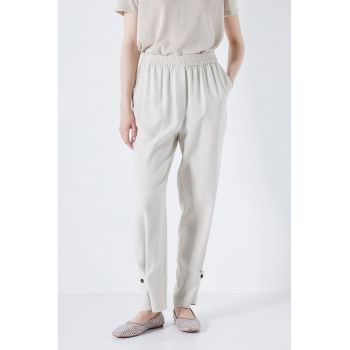 Pantaloni din amestec de lyocell cu talie elastica