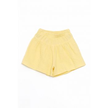 Pantaloni scurti uni cu talie elastica