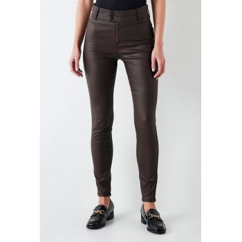 Pantaloni skinny cu talie inalta