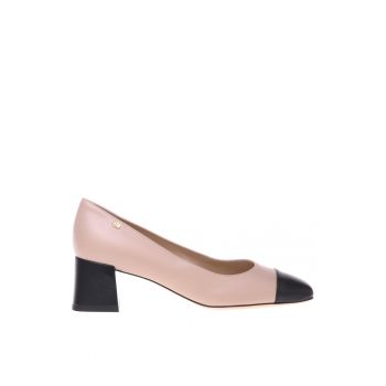 Pantofi de piele cu toc patrat