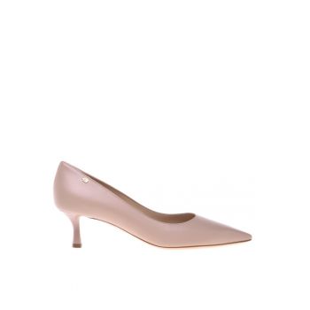 Pantofi de piele cu toc si varf ascutit