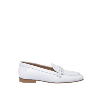 Pantofi loafer de piele cu varf rotund