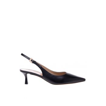 Pantofi slingback de piele cu varf ascutit