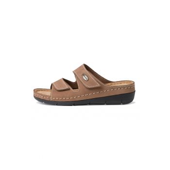 Papuci wedge de piele