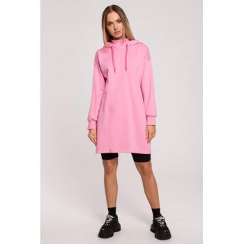Rochie cu guler inalt si gluga -