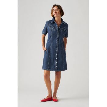 Rochie din denim cu nasturi Rinoa ieftina