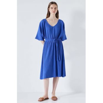 Rochie midi cu decolteu in V