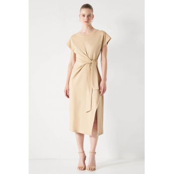 Rochie midi cu model cu nod