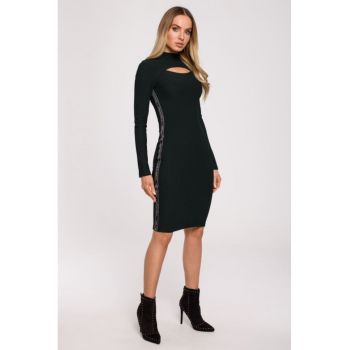Rochie midi mulata cu decupaj si banda laterala -