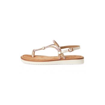 Sandale slingback cu detalii de piele