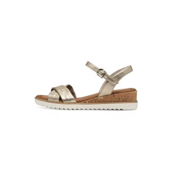 Sandale wedge de piele ecologica