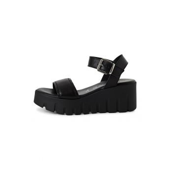 Sandale wedge din piele