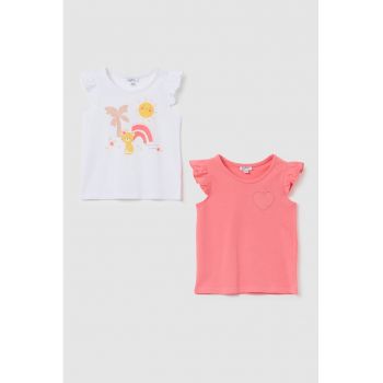 Set de tricouri cu maneci cu volane - 2 piese