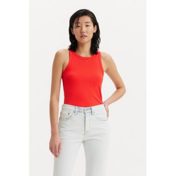Top slim fit striat din amestec de modal