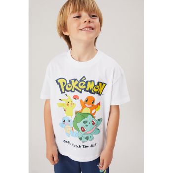 Tricou de bumbac cu imprimeu Pokemon