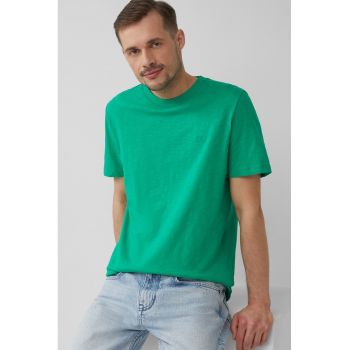 Tricou din bumbac cu decolteu la baza gatului