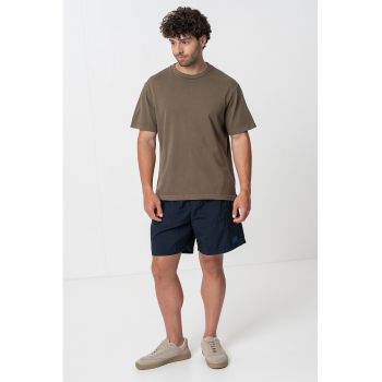 Tricou din bumbac cu decolteu la baza gatului