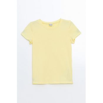 Tricou din bumbac cu model uni