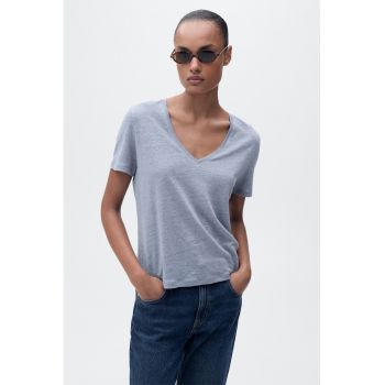 Tricou lejer de in cu decolteu in V