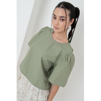 Bluza crop de bumbac