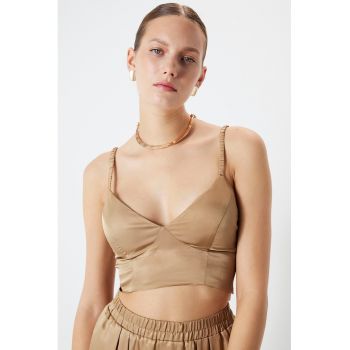 Bluza crop de satin