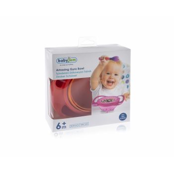 Bol multifunctional cu capac si rotire 360 grade BabyJem Amazing Bowl Gri