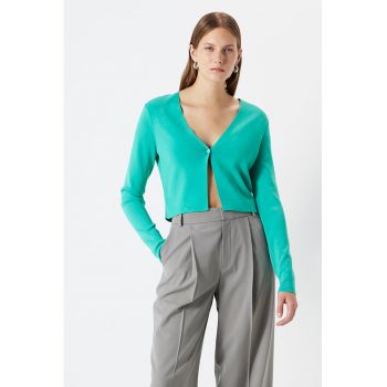 Cardigan cu decolteu in V si model uni
