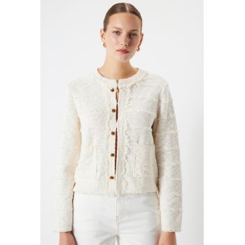 Cardigan tricotat cu franjuri