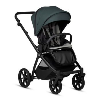 Carucior 2 in 1 Tutis Mio 3+ Pacific Green 240 din piele, sezut reversibil, amortizoare duble, maner reglabil, accesorii incluse