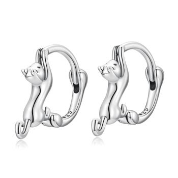 Cercei din argint Silver Climbing Cat