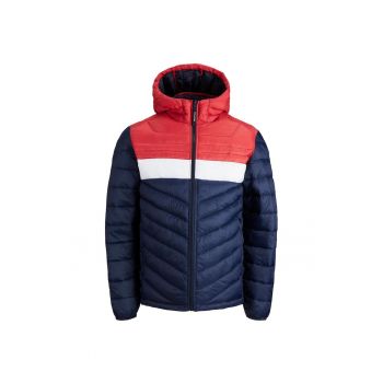 Geaca JACK &JONES Hero Puffer - 12211785-Navy Blazer TRUE RED BLOCKING 17402
