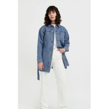 Jacheta din denim cu cordon Jacheta din denim cu cordon