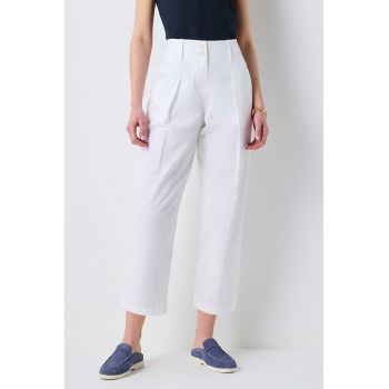 Pantaloni crop cu pliuri