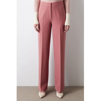Pantaloni cu croiala ampla si model uni