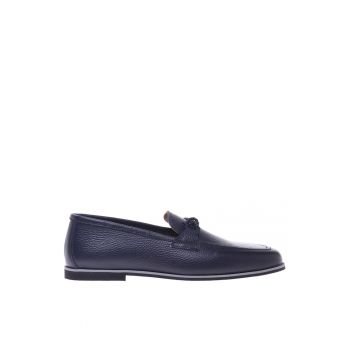 Pantofi loafer cu aplicatie logo si aspect texturat