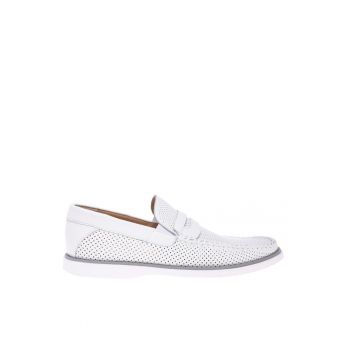 Pantofi loafer de piele cu perforatii